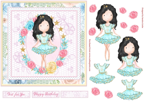 Ballerina Girl Decoupage Topper 1
