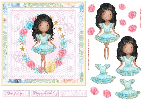 Ballerina Girl Decoupage Topper 2