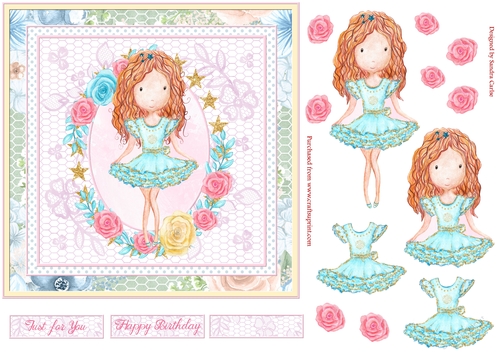 Ballerina Girl Decoupage Topper 3