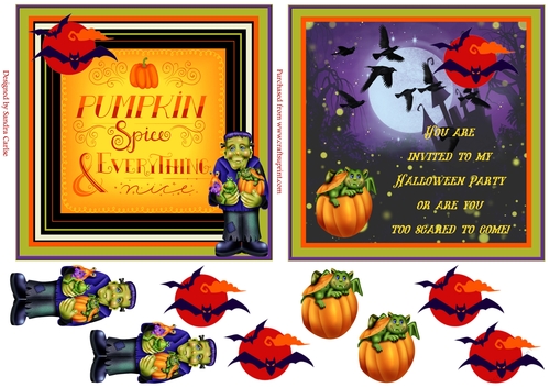 Halloween 2 x Decoupage Toppers