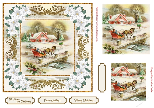 At Home for Christmas White Poinsettia Topper