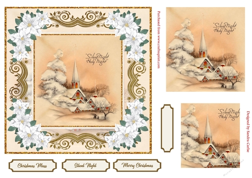 Christmas Silent Night White Poinsettia Topper