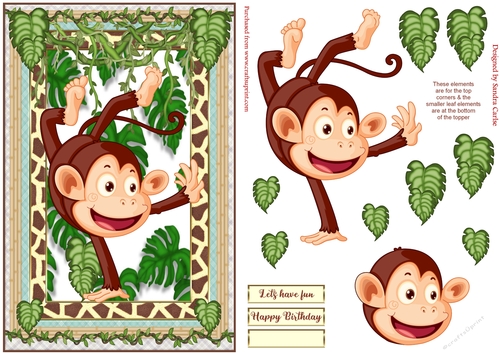 Fun in the Jungle Decoupage Topper 1