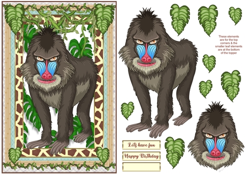 Fun in the Jungle Decoupage Topper 3