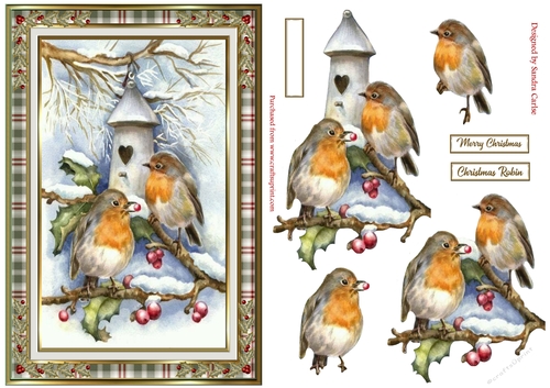 Christmas Vintage Robins Topper