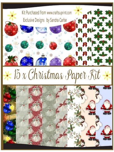 Christmas Selection 15 x Background Paper Kit