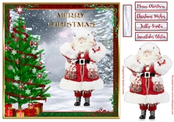 Christmas Santa Decoupage 8x8ins Topper 1