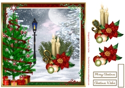Christmas Candles 8x8ins Decoupage Topper 