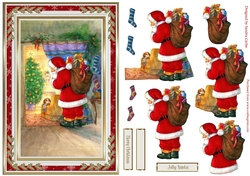 Christmas Jolly Santa Decoupage Topper 1