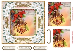 Christmas Blessings Vintage Topper White Poinsettia