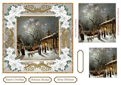 Christmas Night Vintage Topper White Poinsettia