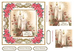 Christmas by Candle Light Topper Red Poinsettia