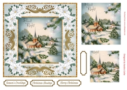 Silent Night Pyramid Topper White Poinsettia