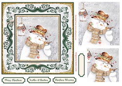 Christmas Snowman & Robin Topper