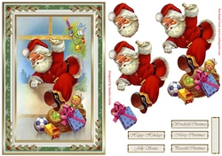 Christmas Santa has Arrived Decoupage Topper