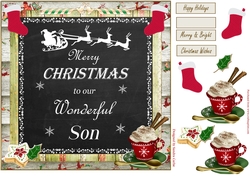 Merry Christmas Son Chalkboard Topper 