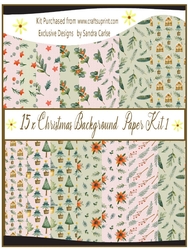 Christmas 15 x Background Paper Kit
