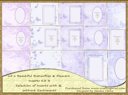 Beautiful Butterflies & Flowers 15 x Inserts Kit 3