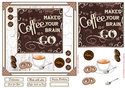 Coffee starts My Day Decoupage Topper