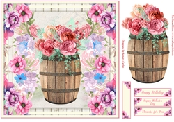 Flowers for You Birthday Decoupage Topper 1