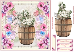 Flowers for You Birthday Decoupage Topper 4