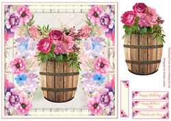 Flowers for You Birthday Decoupage Topper 8