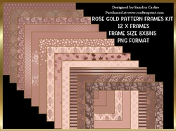 Rose Gold Pattern Frames 12 x Frames