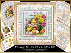 Vintage Easter Chicks Decoupage & Pyramid Mini Kit