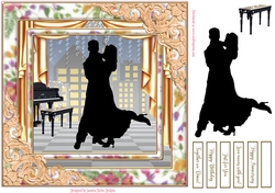 Dancing Birthday 8x8ins Decoupage Topper 5