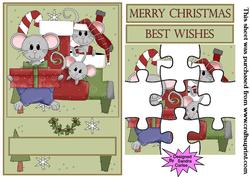 Christmas Mice Jigsaw Pyramid Topper