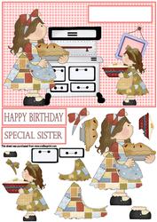 Cute Birthday Wishes Decoupage