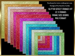 Glitter Effect Frames x 12 Kit