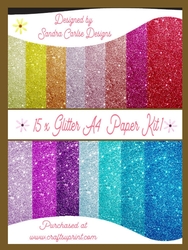 Glitter x 15 A4 Background Paper Kit 1