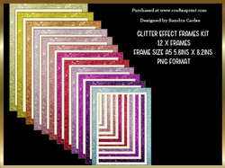 Glitter x 12 Frames size A5 Kit