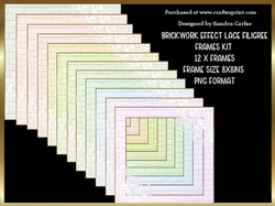 Brickwork 12 x Frames Lace Filigree Kit