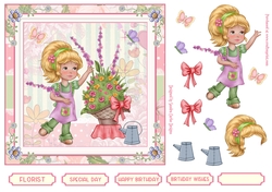 Florist Decoupage 7x7ins Topper