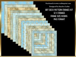 Art Deco Pattern Frames x 12 Kit