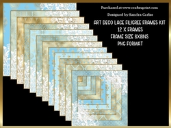 Art Deco Pattern Lace Filigree Frames x 12 Kit