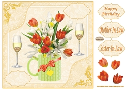 Pretty Tulips Birthday Decoupage Topper 5