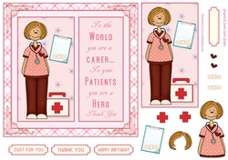 Thank You Carer Decoupage 7x7ins Topper 2