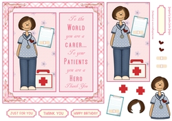 Thank You Carer Decoupage 7x7ins Topper 4