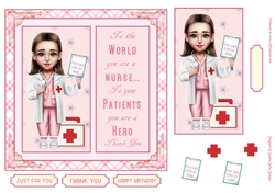 Thank You Nurse Decoupage 7x7ins Topper 2