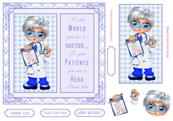 Thank You Doctor Decoupage 7x7ins Topper 2