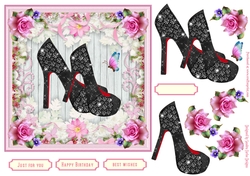 Female Birthday Diamond Shoes 7x7ins Topper 1