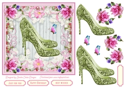 Female Birthday Lace Shoes 7x7ins Topper 3