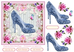 Female Birthday Lace Shoes 7x7ins Topper 6