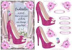 Cinderella Shoes Decoupage Topper 1