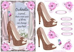 Cinderella Shoes Decoupage Topper 2
