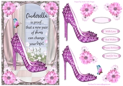 Cinderella Shoes Decoupage Topper 12