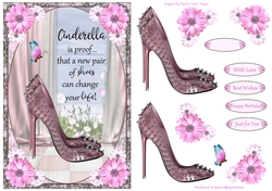 Cinderella Shoes Decoupage Topper 15